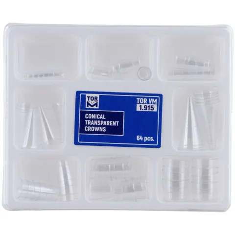Cape celuloid transparente conice pentru dinti, universale, reconstructie coronara, 64 buc/set