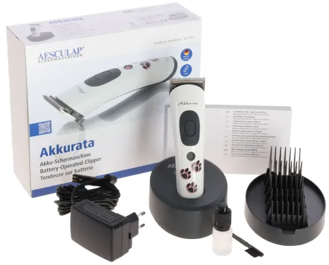 Masina de tuns animale AESCULAP GT405, fara fir, cu 5 piepteni si un set de lame